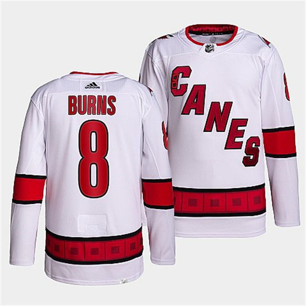  Men's Carolina Hurricanes #8 Brent Burns Adidas White Away Premier Player Jersey  