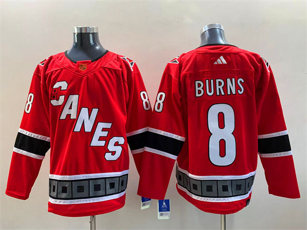  Men's Carolina Hurricanes #8 Brent Burns Red 2022 Reverse Retro Primegreen Jersey 