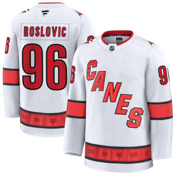  Men's Carolina Hurricanes #96 Jack Roslovic Fanatics White Away Player Jersey 