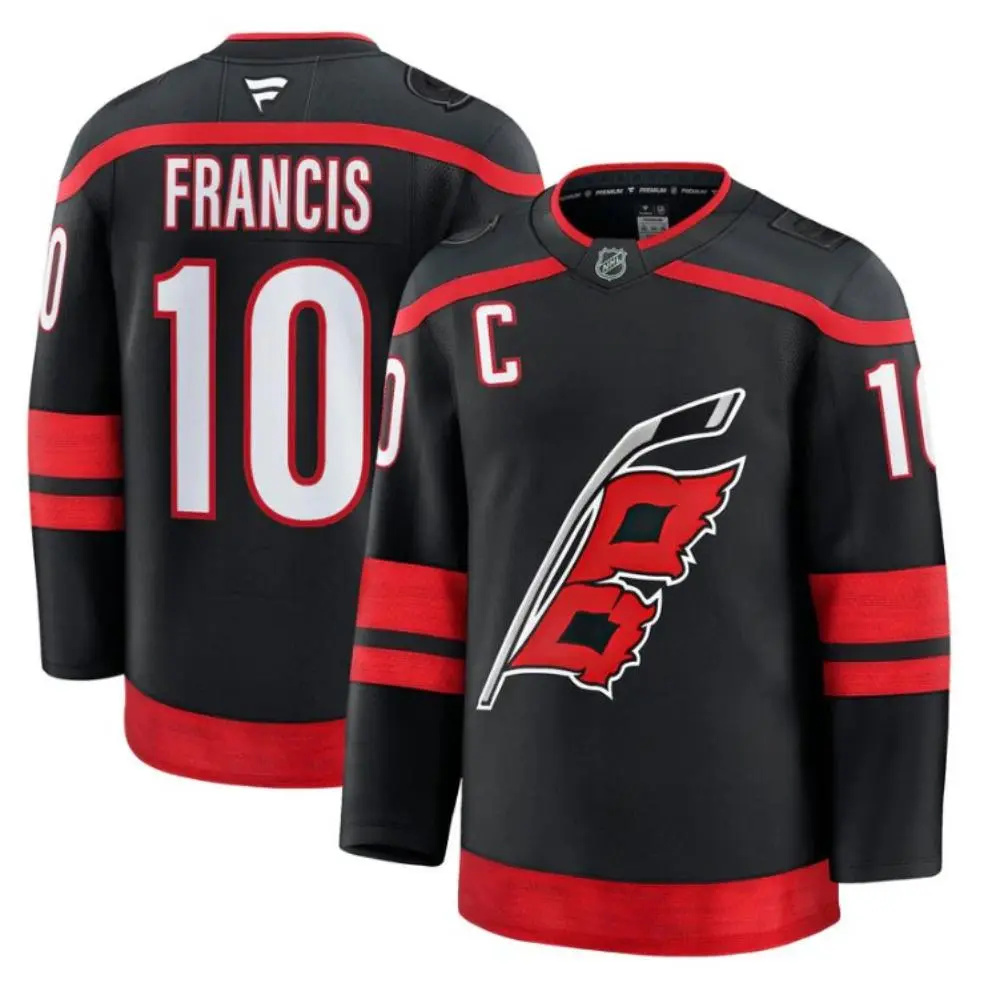  Men's Carolina Hurricanes Retired Player #10 Ron Francis Fanatics Black Home Player Jersey 