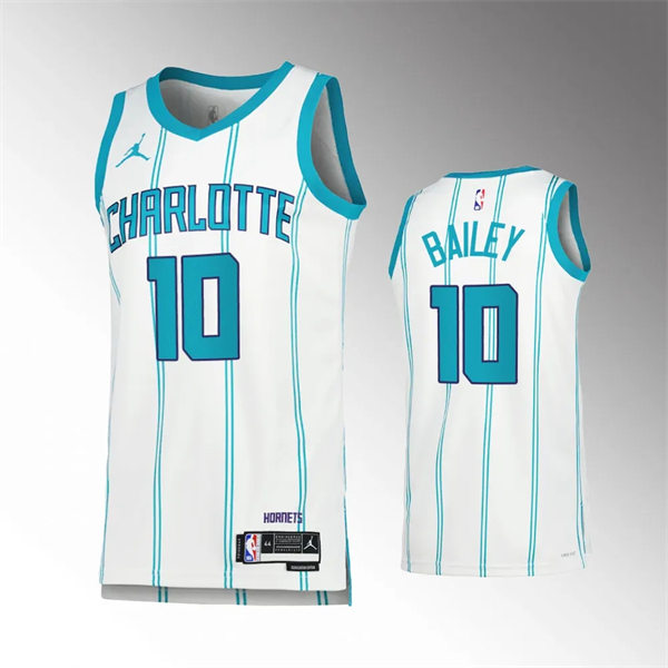  Men's Charlotte Hornets #10 Amari Bailey White Association Edition Swingman Jersey 