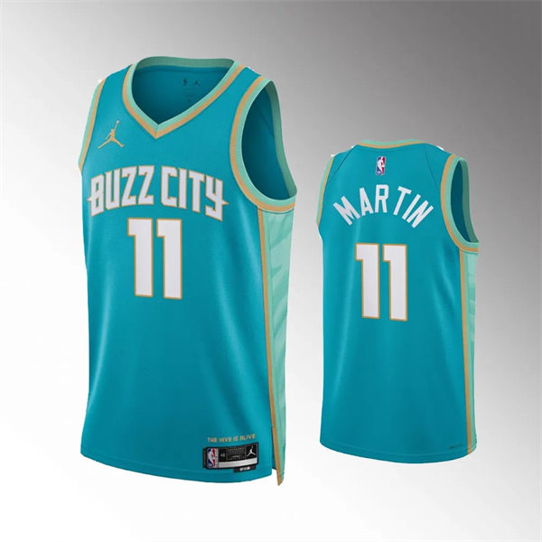  Men's Charlotte Hornets #11 Cody Martin 2023-24 BUZZ City Edition Swingman Jersey Teal 