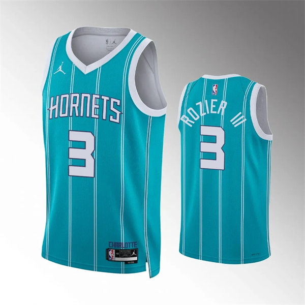  Men's Charlotte Hornets #3 Terry Rozier III Teal Icon Edition Swingman Jersey 