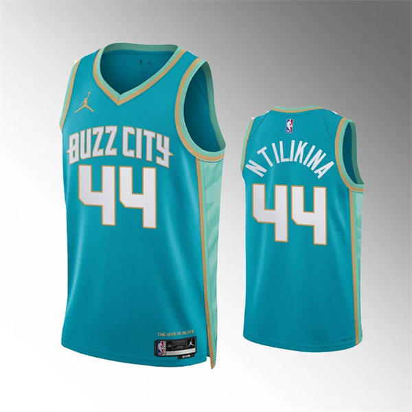  Men's Charlotte Hornets #44 Frank Ntilikina 2023-24 BUZZ City Edition Swingman Jersey Teal 