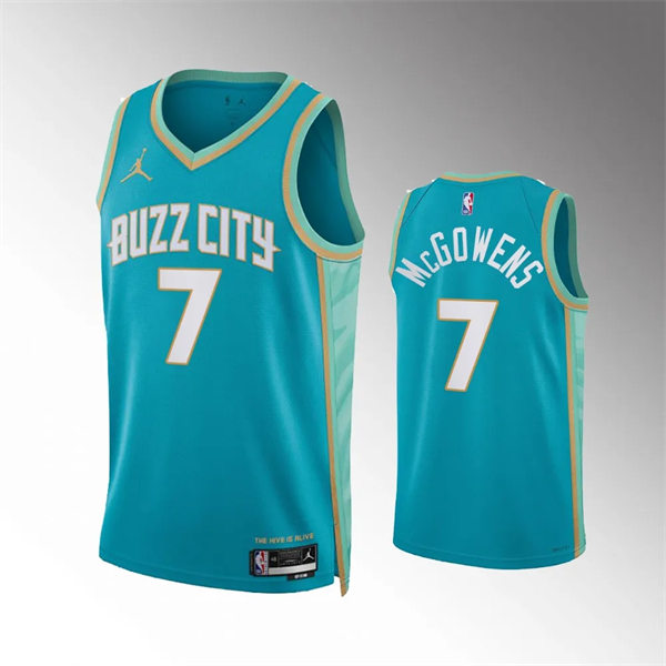  Men's Charlotte Hornets #7 City Edition2023-24 BUZZ City Edition Swingman Jersey Teal 