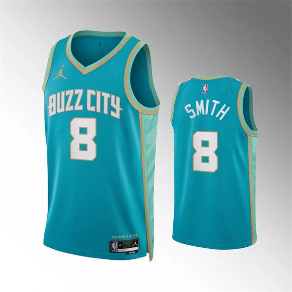  Men's Charlotte Hornets #8 City Edition 2023-24 BUZZ City Edition Swingman Jersey Teal 