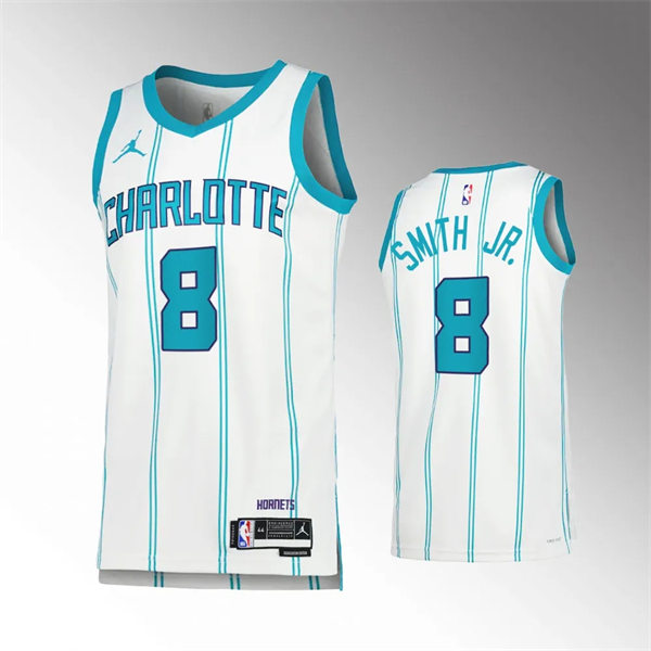  Men's Charlotte Hornets #8 Nick Smith Jr. White Association Edition Swingman Jersey 