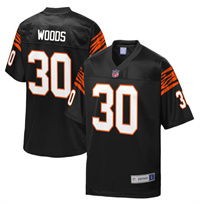  Men's Cincinnati Bengals #30 Ickey Woods Black Throwback Jersey 