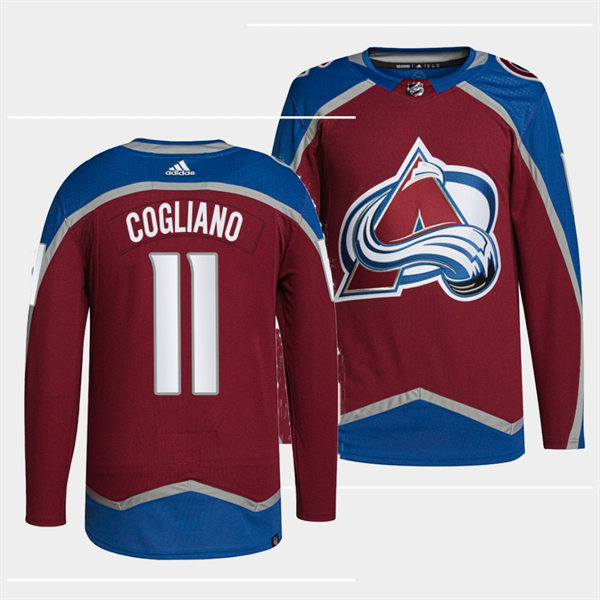  Men's Colorado Avalanche #11 Andrew Cogliano Burgundy Home Primegreen Player Jersey 