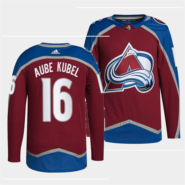  Men's Colorado Avalanche #16 Nicolas Aube-Kubel Burgundy Home Primegreen Player Jersey 