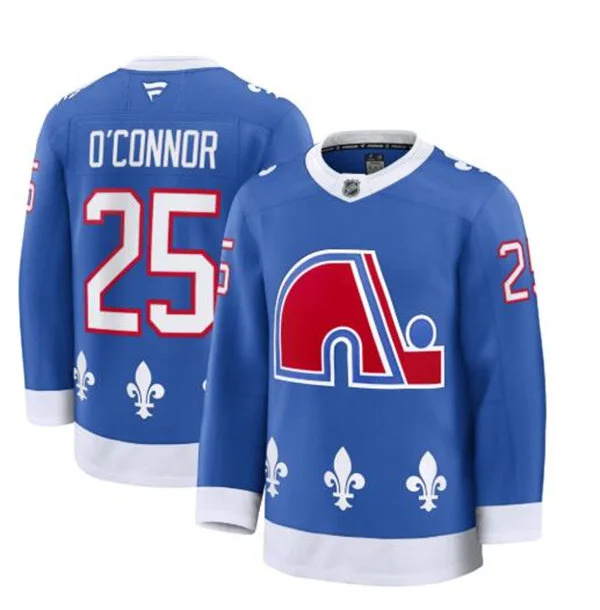  Men's Colorado Avalanche #25 Logan O'Connor Fanatics Blue Heritage Premium Jersey 