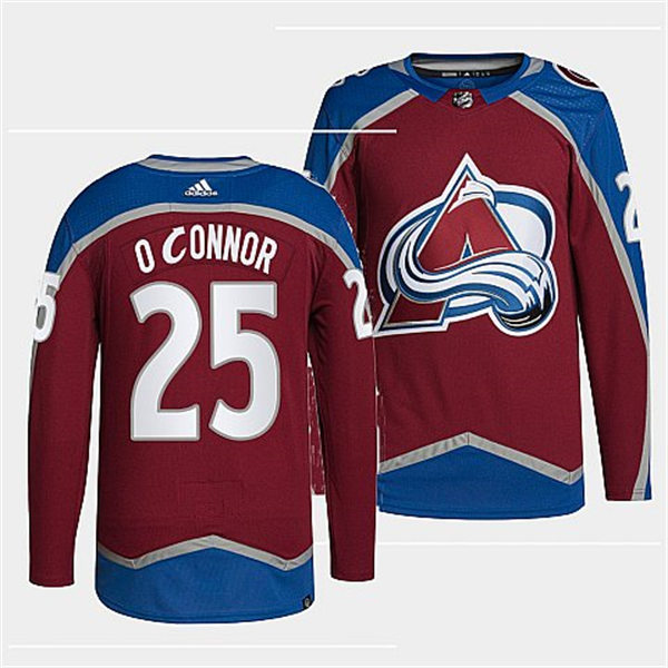  Men's Colorado Avalanche #25 Logan O'Connor Home Maroon Player Jersey 
