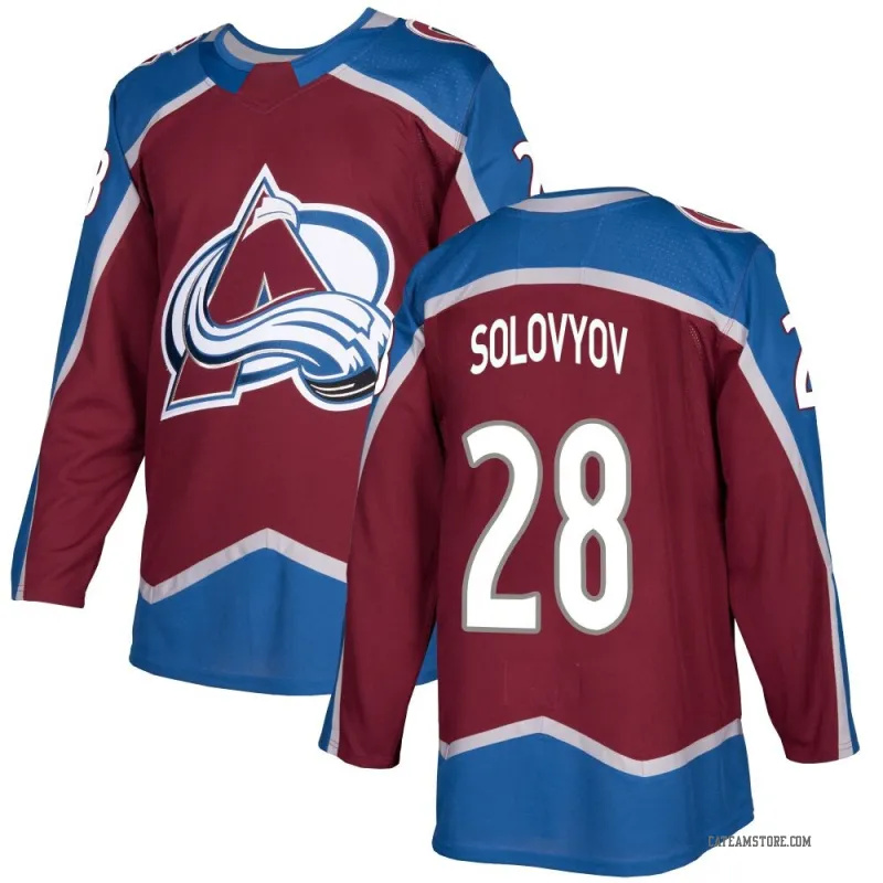  Men's Colorado Avalanche #28 Ilya Solovyov Fanatics Burgundy Home Premium Player Jersey 
