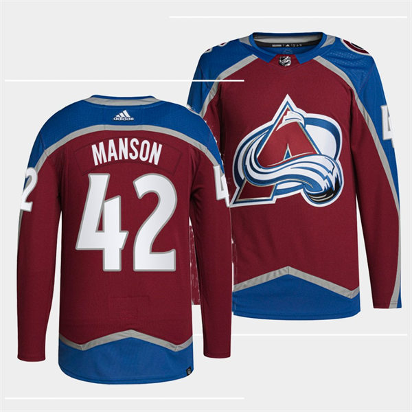 Men's Colorado Avalanche #42 Josh Manson Burgundy Home Primegreen Player Jersey 