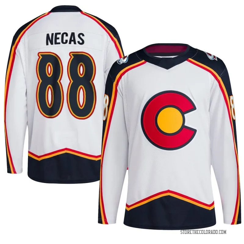  Men's Colorado Avalanche #88 Martin Necas Fanatics White 2022 Reverse Retro Jersey 