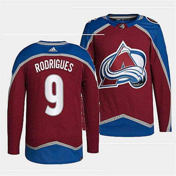  Men's Colorado Avalanche #9 Evan Rodrigues Home Maroon Player Jersey 
