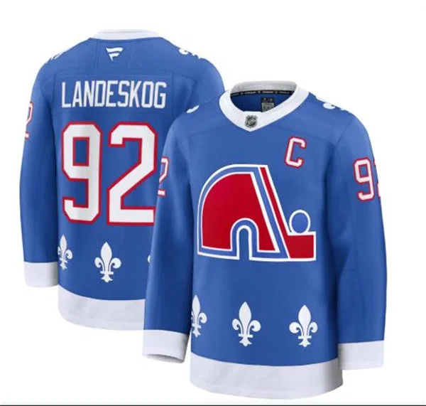 Men's Colorado Avalanche #92 Gabriel Landeskog Fanatics Blue Heritage Premium Jersey 