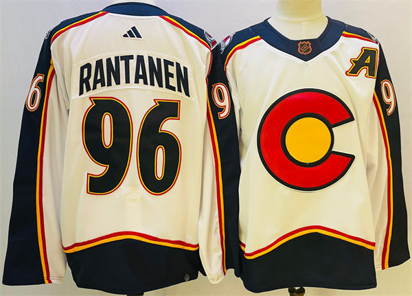  Men's Colorado Avalanche #96 Mikko Rantanen White 2022 Reverse Retro Primegreen Jersey 