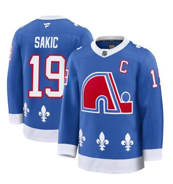  Men's Colorado Avalanche Retired Player #19 Joe Sakic Fanatics Blue Heritage Premium Jersey 