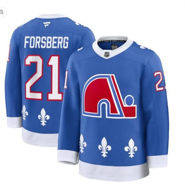  Men's Colorado Avalanche Retired Player #21 Peter Forsberg Fanatics Blue Heritage Premium Jersey 