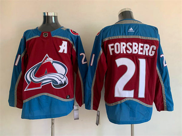 Men's Colorado Avalanche Retired Player #21 Peter Forsberg adidas Home Maroon Player Jersey 