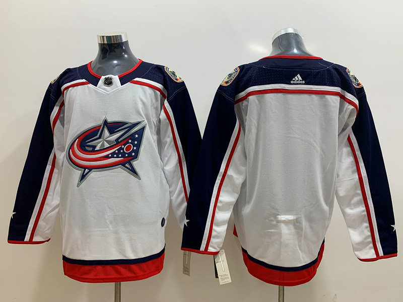  Men's Columbus Blue Jackets Blank adidas White Away Team Jersey 