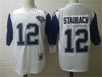  Men's Dallas Cowboys #12 Roger Staubach White Thanksgivings 75TH Throwback Jersey 