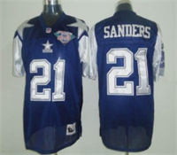  Men's Dallas Cowboys #21 Deion Sanders  Blue 75TH Thanksgivings Throwback Jersey 