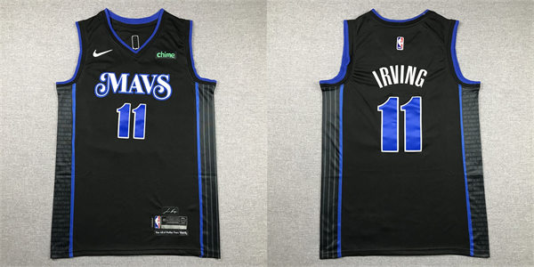  Men's Dallas Mavericks #11 Kyrie Irving Nike Black 2023-24 City Edition Swingman Jersey 