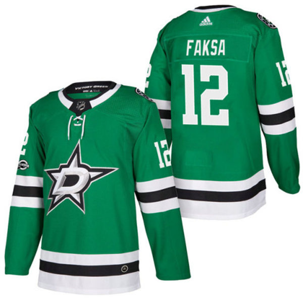  Men's Dallas Stars #12 Radek Faksa adidas Home Green Jersey 
