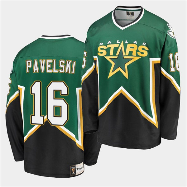  Men's Dallas Stars #16 Joe Pavelski Green Black Heritage Vintage Premier Jersey 
