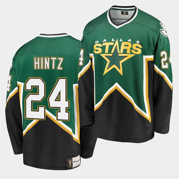  Men's Dallas Stars #24 Roope Hintz Green Black Heritage Vintage Premier Jersey 