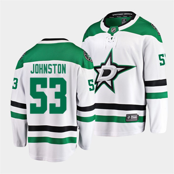  Men's Dallas Stars #53 Wyatt Johnston adidas White Away Jersey 