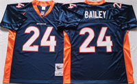  Men's Denver Broncos #24 Champ Bailey Mitchell & Ness Navy NFL Throwback Football Jersey 