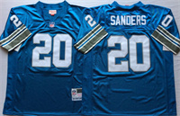  Men's Detroit Lions #20 Barry Sanders Royal Blue Throwback Limited Jersey 