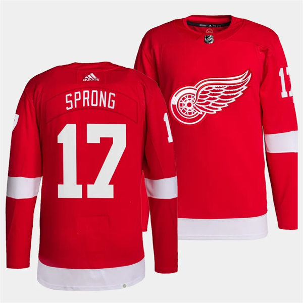  Men's Detroit Red Wings #17 Daniel Sprong Adidas Home Red Player Jersey 