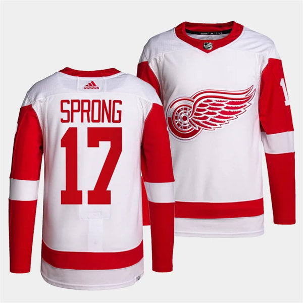  Men's Detroit Red Wings #17 Daniel Sprong Adidas White Away Player Jersey 