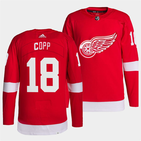  Men's Detroit Red Wings #18 Andrew Copp Adidas Home Red Player Jersey 