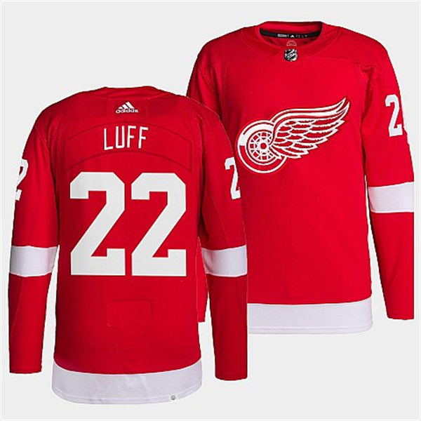 Men's Detroit Red Wings #22 Matt Luff Adidas Home Red Player Jersey 
