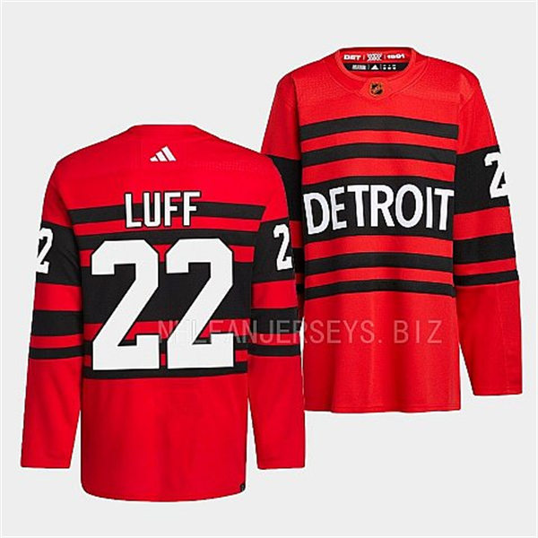  Men's Detroit Red Wings #22 Matt Luff Red 2022 Reverse Retro Primegreen Jersey 