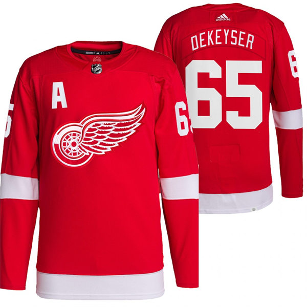  Men's Detroit Red Wings #65 Danny DeKeyser Adidas Home Red Jersey 