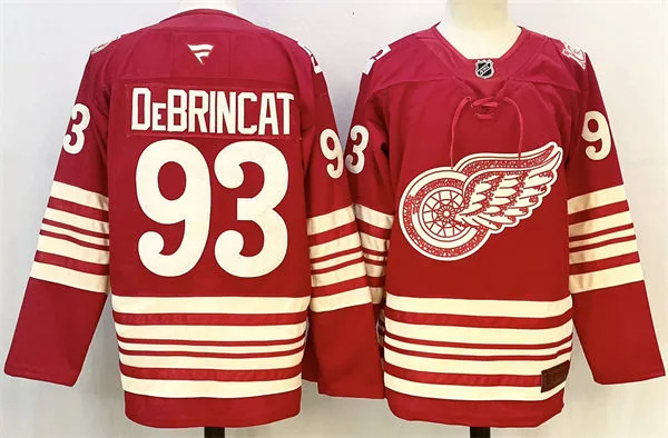  Men's Detroit Red Wings #93 Alex DeBrincat Red Heritage-Rich Centennial Premium Jersey 