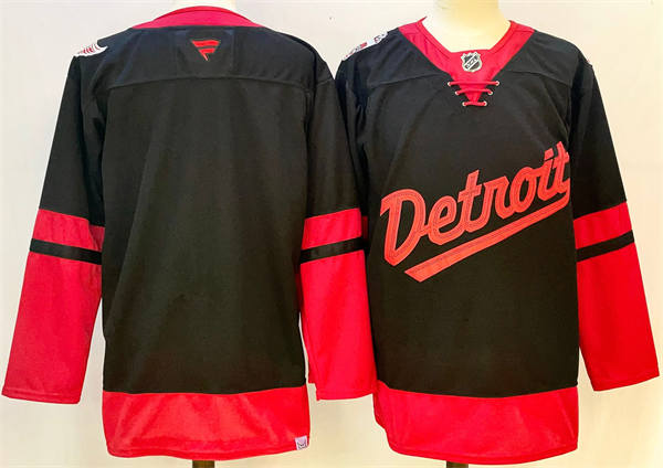  Men's Detroit Red Wings Blank Fanatics Black 2025 NHL Stadium Series Premium team Jersey 