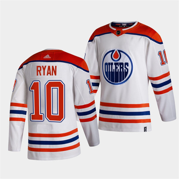  Men's Edmonton Oilers #10 Derek Ryan adidas White 2021 Reverse Retro Jersey 