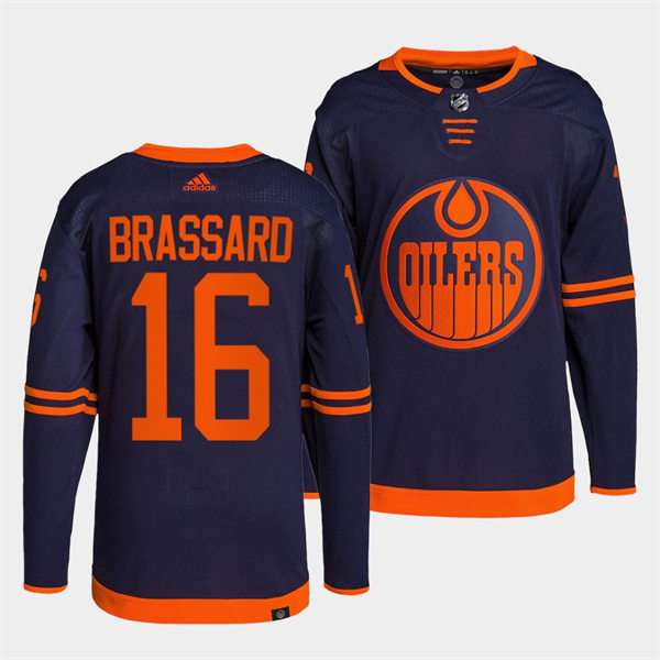  Men's Edmonton Oilers #16 Derick Brassard adidas Navy Alternate Jersey 