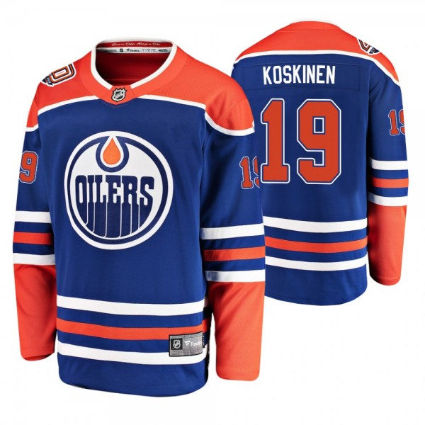  Men's Edmonton Oilers #19 Mikko Koskinen adidas Royal Alternate Jersey 