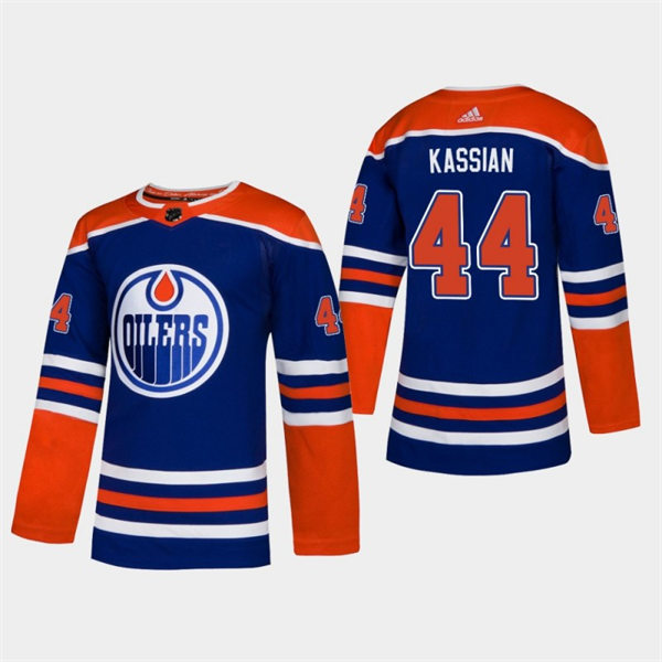  Men's Edmonton Oilers #44 Zack Kassian adidas Royal Alternate Jersey 