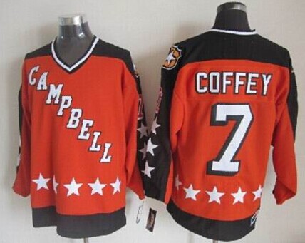  Men's Edmonton Oilers #7 Paul Coffey Orange All-Star Throwback CCM Jersey 