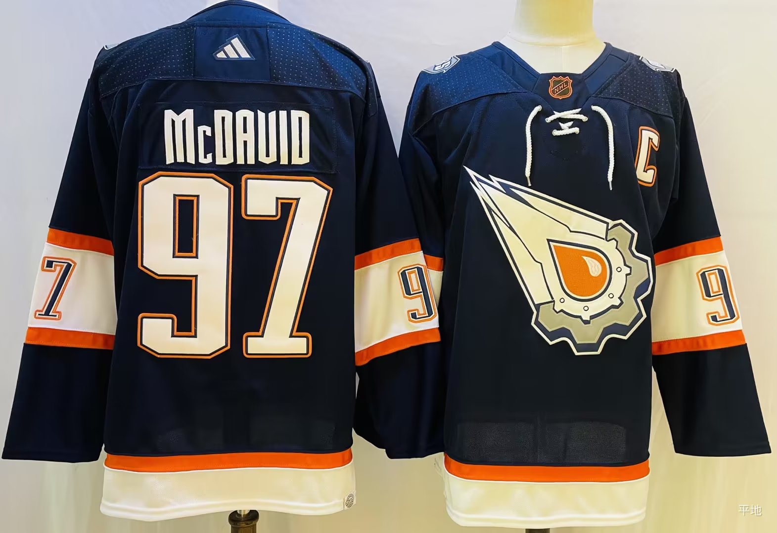  Men's Edmonton Oilers #97 Connor McDavid Navy 2022 Reverse Retro Primegreen Jersey 