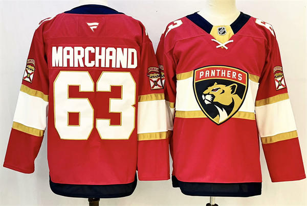  Men's Florida Panthers #63 Brad Marchand Fanatics Red Home Primegreen Player Jersey 